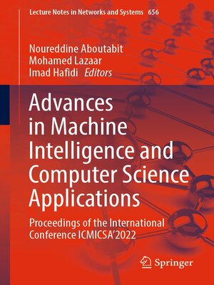 cover image of Advances in Machine Intelligence and Computer Science Applications